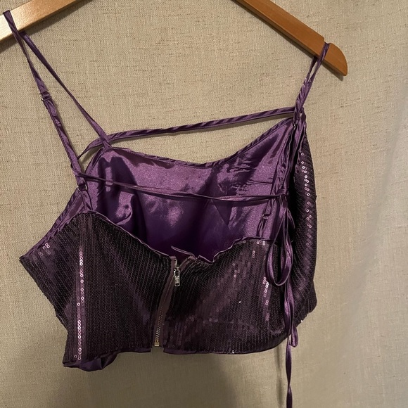 SHEIN Purple Halter Top Size L - Picture 3 of 5